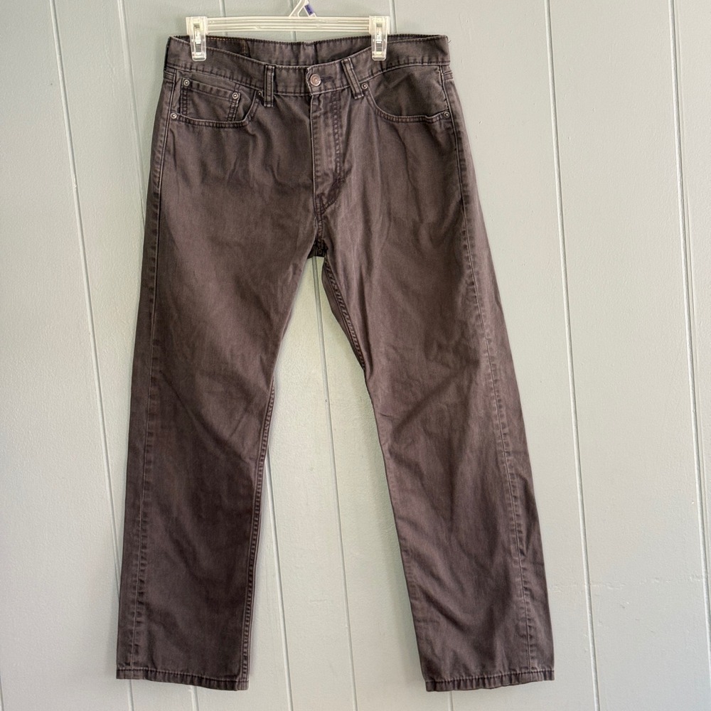 Levis 505 Straight Fit Jeans 33x30 Faded Charcoal Graphite Gray Mid-Rise Denim